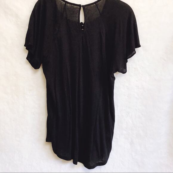 LOFT Black Crochet Yoke Top - Picture 5 of 8